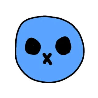 😶 贴纸, 蓝色, 骷髅, 卡通, 斑点, 可爱, 符号 telegram sticker