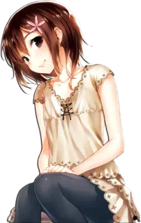 🙂 anime, girl, cute, character, smiling, flower telegram sticker