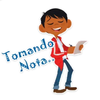 📝 Tomando Nota... note, writing, boy, character, studying telegram sticker