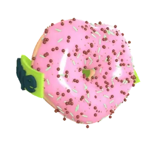 ❤️ donat, makanan, manis, kue, hidangan penutup, taburan, merah muda, hijau telegram sticker