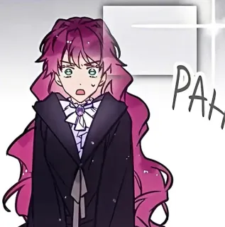 💭 PAH anime, cartoon, shocked, pink hair, female, manga telegram sticker