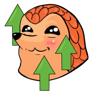 ⬆️ pangolín, votos positivos, aprobación, internet, mono, animal whatsapp sticker