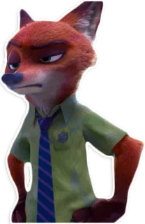 😒 Nick Wilde Zootopia Nick Wilde, Zootopia, fox, cartoon, anthropomorphic, Disney telegram sticker