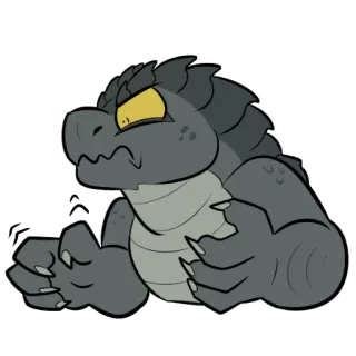 😤 Godzilla Monster, Reptil, Kaiju, Godzilla, Echse telegram sticker
