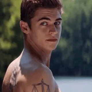 🔸 tatuagem, homem, retrato, ombro, lago telegram sticker