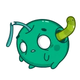 😵 cartoon, worm, character, green, cute, blob telegram sticker