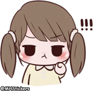 😕 @MHStickers Мультфильм, Девушка, Наклейка, MHStickers telegram sticker
