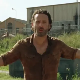 😰 Rick Grimes The Walking Dead Rick Grimes, The Walking Dead, zombie, post-apocalyptic, survival, tv series telegram sticker