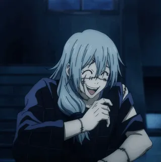 🌪 Mahito Jujutsu Kaisen anime, villain, cursed spirit, smirking, happy whatsapp sticker