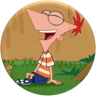 😄 Phineas Phineas and Ferb cartone animato, sorridente, arancione, animazione, felice whatsapp sticker