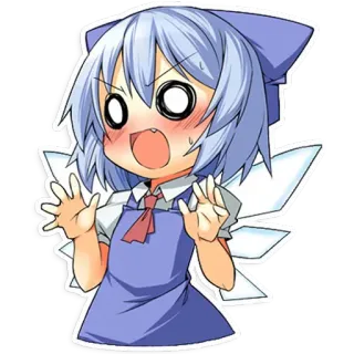 😳 Anime, Manga, Chibi, Sorpreso/a, Carino/a, Ragazza, Cartone animato telegram sticker