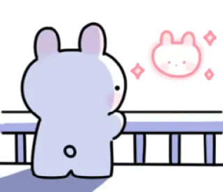 💭 兔子, 可爱, 动物, 卡哇伊, 卡通, 闪亮 telegram sticker