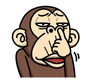 🙄 원숭이, 만화, 동물, 웃긴, 스티커 telegram sticker