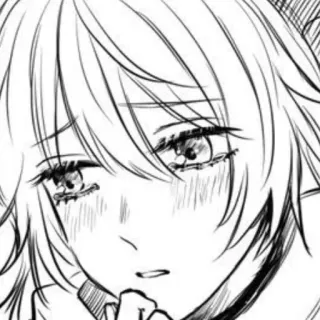 🌟 Anime, Manga, Smutne, Płacz, Rysunek, Szkic, Portret telegram sticker