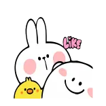 👍 Like kelinci, beruang, anak ayam, suka, lucu, binatang whatsapp sticker
