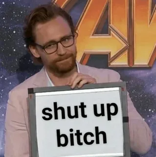 😒 shut up bitch meme, insult, text, offensive telegram sticker