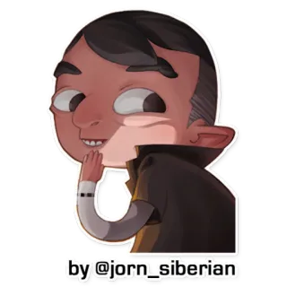 😛 by @jorn_siberian Dessin animé, Personnage, Illustration, Art numérique, Portrait telegram sticker