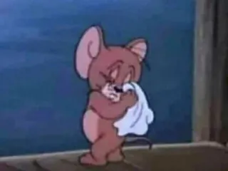 🖤 Jerry Mouse Tom and Jerry Dessin animé, Souris, Triste, Pleurs, Mignon, Animé whatsapp sticker
