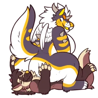 💦 Furry, Monstruo, Dibujos animados, Animal, Personaje, Lindo telegram sticker