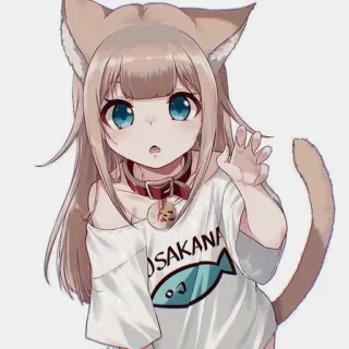 🧡 OSAKANA Anime, Catgirl, Neko, Kawaii, Manga telegram sticker