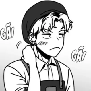 😑 GÁ アニメ, 漫画, 表情, 不機嫌, ポートレート, イラスト telegram sticker