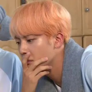 🧩 Jin kpop, 歌手, bts, 名人, 男人, 橘色头发 telegram sticker