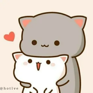 ♥ @hotlve cat, love, cute, cartoon, adorable, heart, animals telegram sticker