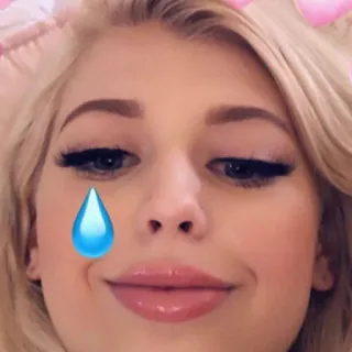 🔥 Frau, blond, Träne, Schönheit, Filter, Gesicht, Selfie, Porträt telegram sticker