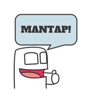 👍 MANTAP! 만화, Mantap, 인도네시아, 귀여운, 엄지 척 telegram sticker
