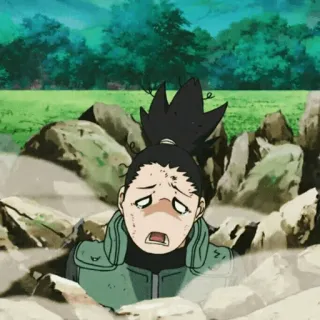 🗡 Shikamaru Nara Naruto anime, desenho animado, mangá, cansado, exausto, Shikamaru, Naruto telegram sticker