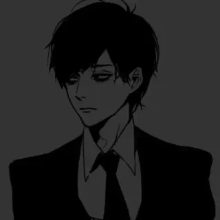 ❄️ anime, manga, man, suit, dark, gothic, art, illustration telegram sticker