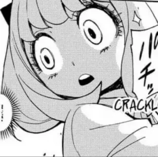💞 Anya Spy x Family CRACKLE Anime, Manga, Dessin animé, Choqué, Surprise telegram sticker