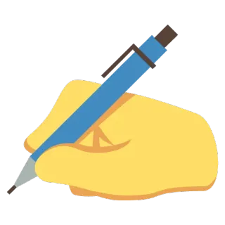 ✍ mão, caneta, escrita, emoji telegram sticker