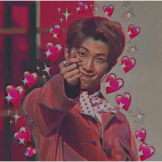 😀 RM kpop, ハート, 指ハート, bts, rm, k-pop, 音楽 telegram sticker