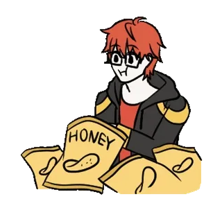 🥔 HONEY miel, nourriture, collation, dessin animé, dessert whatsapp sticker