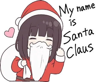 🎅 My name is Santa Claus Natal, Papai Noel, Anime, Desenho animado, Feriado, Festivo telegram sticker