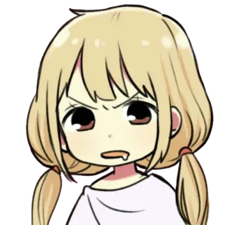 🤤 动漫, 卡通, 女孩, 表情, 可爱, Q版 telegram sticker
