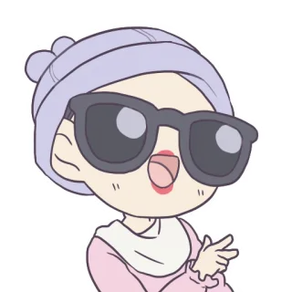 👶 dibujos animados, personaje, gafas de sol, ilustración telegram sticker