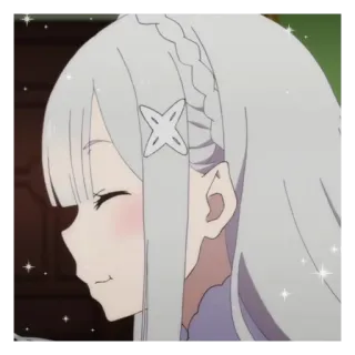 🥄 Emilia Re:Zero Anime, Emilia, Re:Zero, linda, chica whatsapp sticker