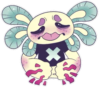 ‼ ajolote, lindo, pegatina, animal, dibujos animados, ilustración telegram sticker