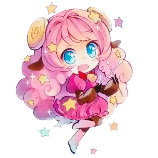 😀 可愛い, アニメ, カワイイ, 漫画, 星, ピンク, マンガ, ちび telegram sticker