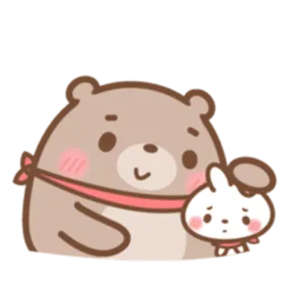 ☺️ urso, coelho, fofo, animal, desenho animado, amigos telegram sticker
