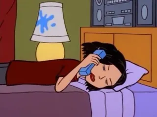 🌟 Daria cartoon, girl, phone, bedroom, daria telegram sticker