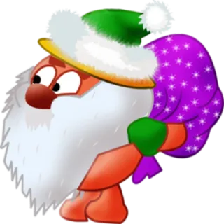 🎅 święty mikołaj, boże narodzenie, święta, kreskówka, torba prezentowa, świąteczny telegram sticker
