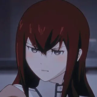 ✨ Kurisu Makise Steins;Gate animé, Kurisu, Makise, Steins;Gate, sérieux, portrait, cheveux roux telegram sticker