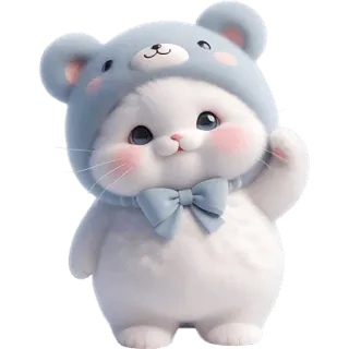 👋 可爱, 猫, 卡通, 动物, 小猫, 迷人, Q版, 蓬松 telegram sticker