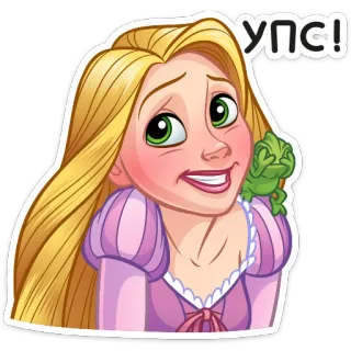 😬 Rapunzel Tangled УПС! Raiponce, Raiponce (Disney), Disney, dessin animé, princesse telegram sticker