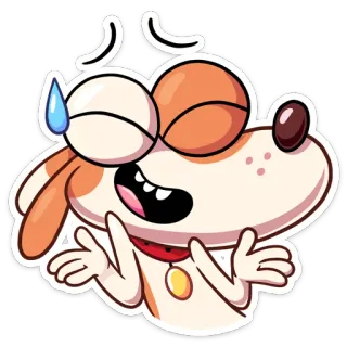😰 cane, cartone animato, carino, sudore, espressione, felice, animato telegram sticker