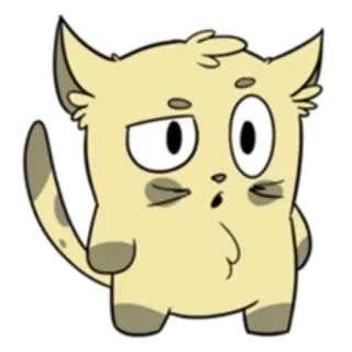 😶 cat, cartoon, cute, animal, sticker telegram sticker