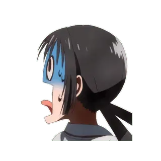 😱 Anime, Chocado, Medo, Garota, Suor, Expressão telegram sticker